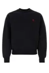 Ami Alexandre Mattiussi Paris Logo-embroidered Organic-cotton Sweatshirt In Black