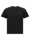 Ami Alexandre Mattiussi Ami Paris Black Ami De Coeur T Shirt