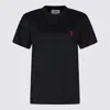 Ami Alexandre Mattiussi T-shirt In Cotone Biologico Con Ricamo Logo In Contrasto In Black