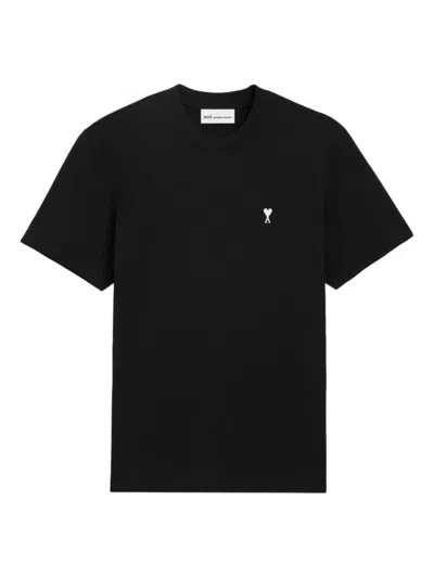 Ami Alexandre Mattiussi Ami De Coeur Logo-embroidered T-shirt In Gray