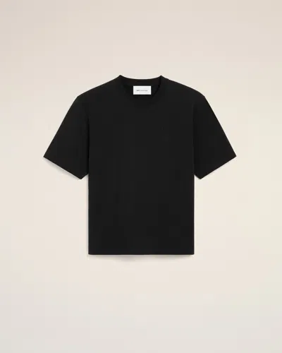 Ami Alexandre Mattiussi Black Cotton T-shirt With Embossed Ami De Coeur Black
