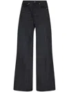 Ami Alexandre Mattiussi Ami Wide Leg Cotton Trousers With Front Pockets In Black