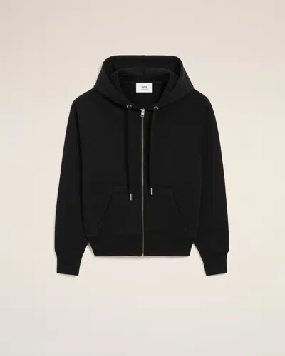 Ami Alexandre Mattiussi Black Cotton Zipped Ami De Coeur Hoodie  Black