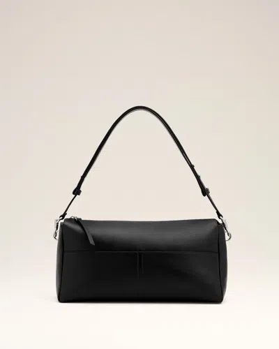 Ami Alexandre Mattiussi Black Cow Leather Carrousel Zipped Bag Black