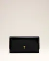 Ami Alexandre Mattiussi Black Cow Leather Paris Paris Continental Wallet Black In Black
