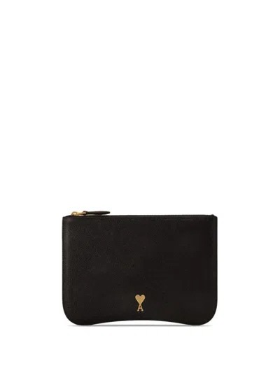 Ami Alexandre Mattiussi Black Cow Leather Wallet