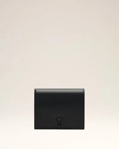 Ami Alexandre Mattiussi Black Cowhide Leather Ami De Coeur Bifold Wallet Black