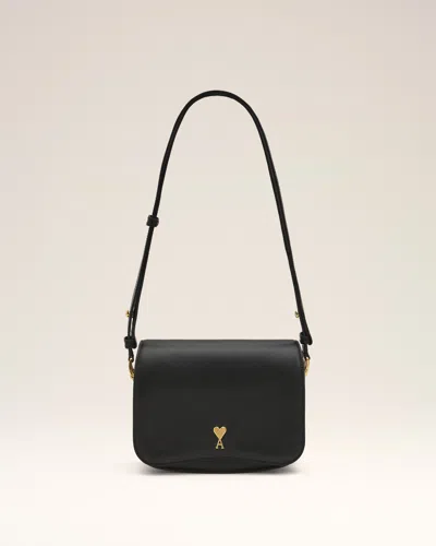 Ami Alexandre Mattiussi Black Cowhide Leather Paris Paris Bag Black