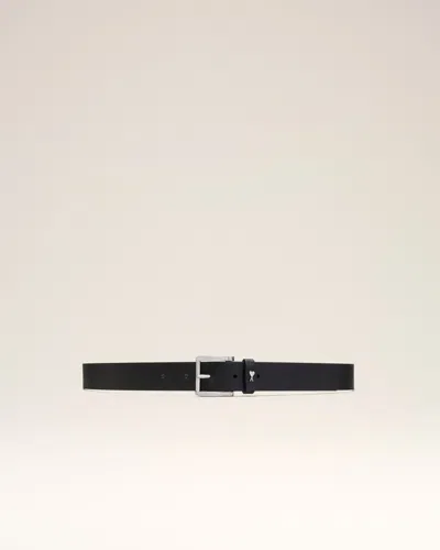 Ami Alexandre Mattiussi Black Cowhide Leather Paris Paris Belt Black