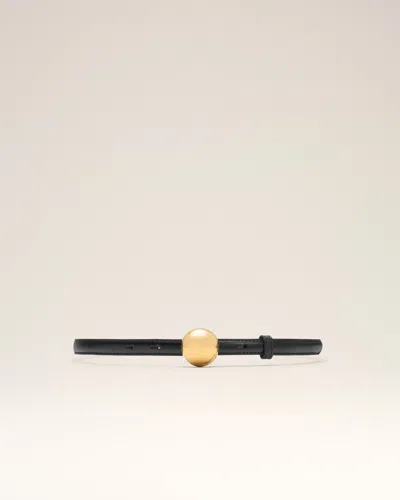 Ami Alexandre Mattiussi Black Cowhide Leather Thin Belt Black