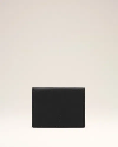 Ami Alexandre Mattiussi Black Cowhide Leather Trifold Wallet With Ami De Coeur Black