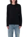 Ami Alexandre Mattiussi Ami De Coeur Cotton Sweatshirt In Black