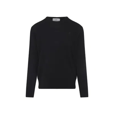 AMI ALEXANDRE MATTIUSSI BLACK CREWNECK SWEATER