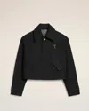 Ami Alexandre Mattiussi Cropped Denim Jacket In Black/khaki