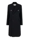 Ami Alexandre Mattiussi Ami Paris Black Double-breasted Coat With Peak Revers In Wool Woman In Black