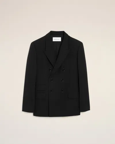 Ami Alexandre Mattiussi Black Double Breasted Straight-fit Wool Blazer Black