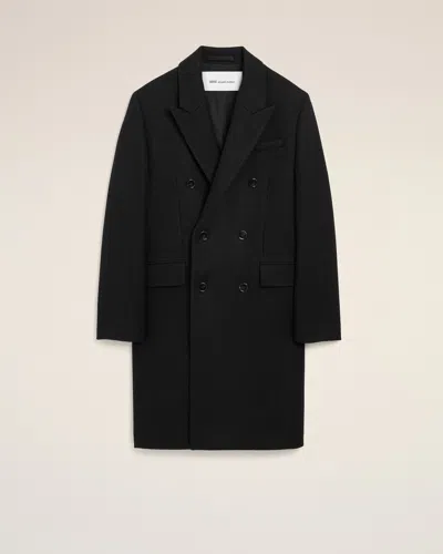 Ami Alexandre Mattiussi Black Double Breasted Wool Coat Black
