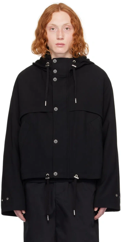 Ami Alexandre Mattiussi Black Drawstring Jacket In Black/001