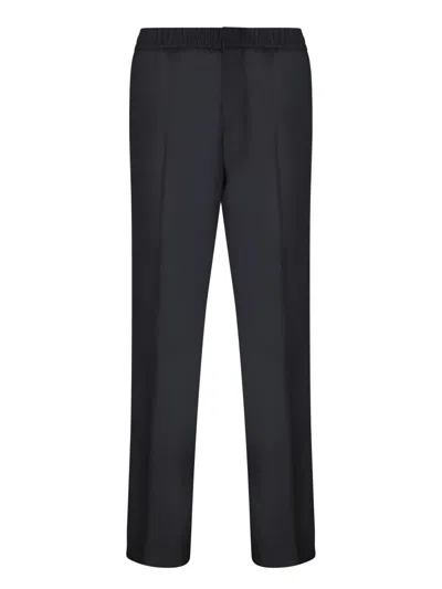 AMI ALEXANDRE MATTIUSSI BLACK ELASTIC WAIST PANTS