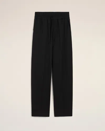 Ami Alexandre Mattiussi Black Elasticated-waist Wool Trousers Black