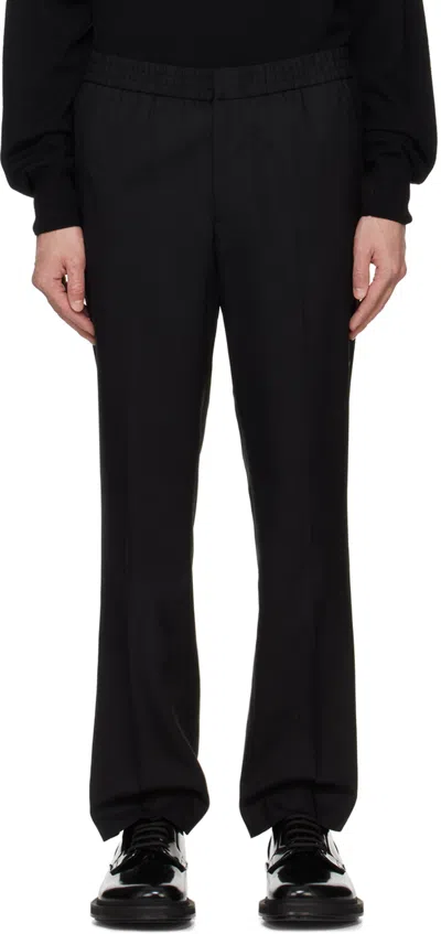 Ami Alexandre Mattiussi Black Elasticized Waist Trousers In Black/001