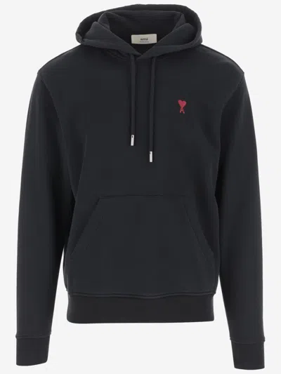 Ami Alexandre Mattiussi Ami Black Cotton Hoodie