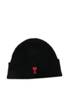 Ami Alexandre Mattiussi Ami Paris Women Ami De Coeur Wool Beanie In Black