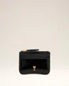 Ami Alexandre Mattiussi Black Glazed Leather Paris Paris Zipped Card Holder Black In Black