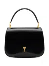 Ami Alexandre Mattiussi Black Handbag With Adc Patch On The Front And Adjustable And Removable Shoulder Strap In Leather Wom In Black