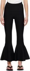Ami Alexandre Mattiussi Fluted Trousers With Long Length And Flared Design In Wool Gabardine Black