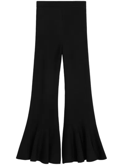AMI ALEXANDRE MATTIUSSI BLACK GODET TROUSERS