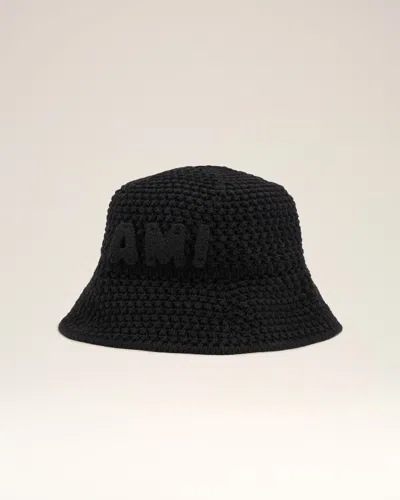 Ami Alexandre Mattiussi Black Knit Ami Patch Bucket Hat Black