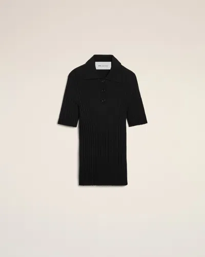 Ami Alexandre Mattiussi Black Knit Short Sleeves Polo Black