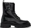 Ami Alexandre Mattiussi Black Lace-up Double Straps Boots In Black/001