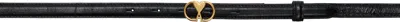 Ami Alexandre Mattiussi Black Leather Ami De Coeur Belt In Black/vibrated Brass