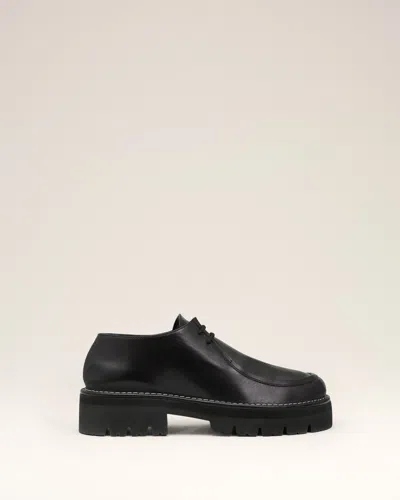 Ami Alexandre Mattiussi Black Leather Anatomical Toe Derbies Black