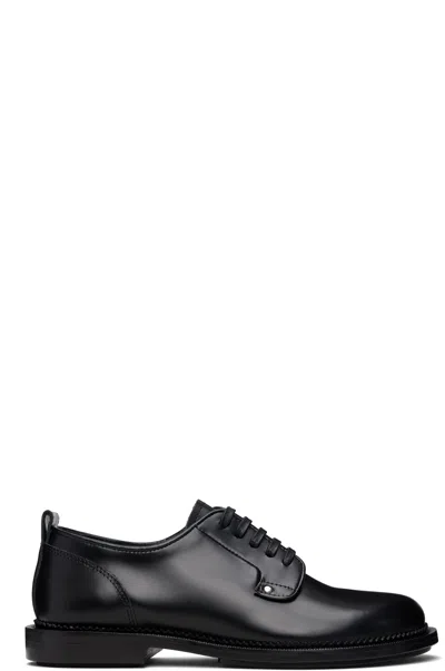Ami Alexandre Mattiussi Black Leather Anatomical Toe Derbys In Brown
