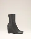Ami Alexandre Mattiussi Black Leather Bicolor Ankle Boots Grey In Black