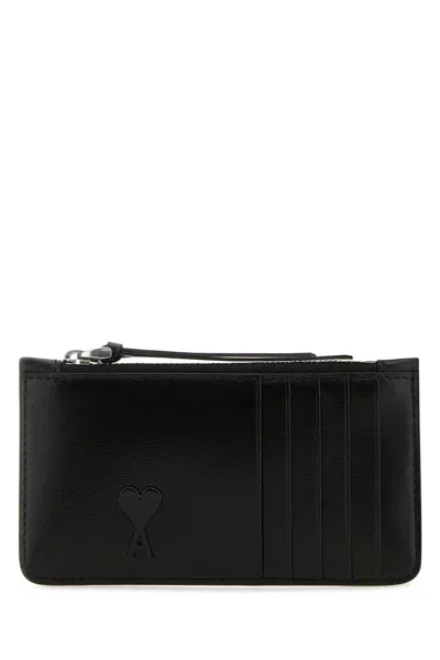 Ami Alexandre Mattiussi Black Leather Card Holder