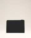Ami Alexandre Mattiussi Black Leather Midi Document Holder Black In Black