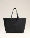Ami Alexandre Mattiussi Black Leather Midi Maxi Tote Bag Black In Black