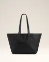 Ami Alexandre Mattiussi Black Leather Midi Maxi Tote Bag Black In Black