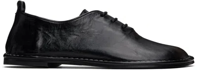 Ami Alexandre Mattiussi Black Leather One Cut Oxfords In 001 Wool Gabardine B