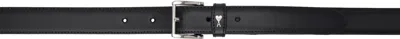 Ami Alexandre Mattiussi Black Leather Paris Paris Belt In 0014 Black/vibrated