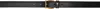 Ami Alexandre Mattiussi Black Leather Paris Paris Belt In Black/vibrated Brass