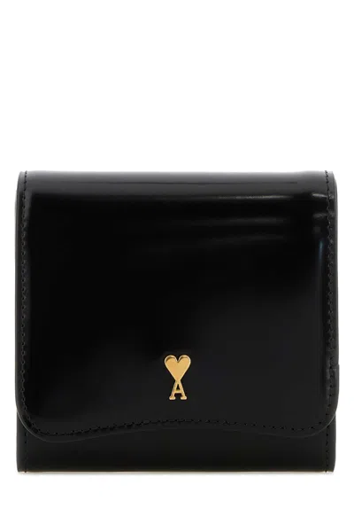 Ami Alexandre Mattiussi Black Leather Paris Paris Wallet
