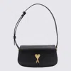 Ami Alexandre Mattiussi Ami Paris Black Leather Shoulder Bag In Black
