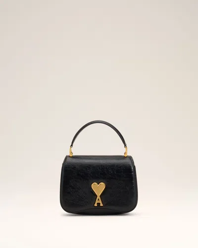 Ami Alexandre Mattiussi Ami Paris Ami De Coeur Logo Plaque Mini Tote Bag In Black