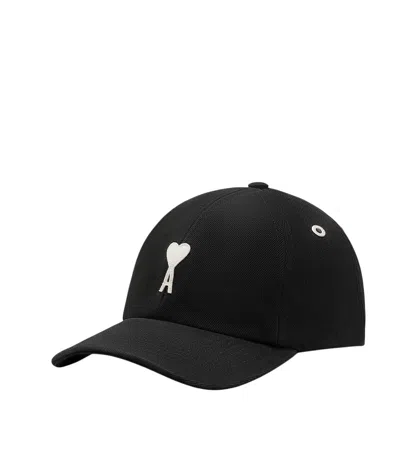 Ami Alexandre Mattiussi Black Logo Baseball Hat In Red
