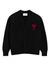Ami Alexandre Mattiussi Ami Paris Men Ami De Coeur Wool Cardigan In Animal Print